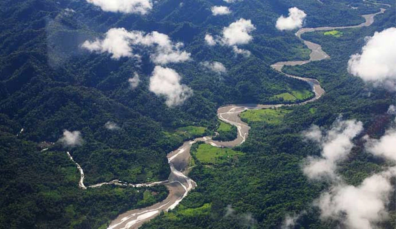Selva peruana de Tambopata desde el aire