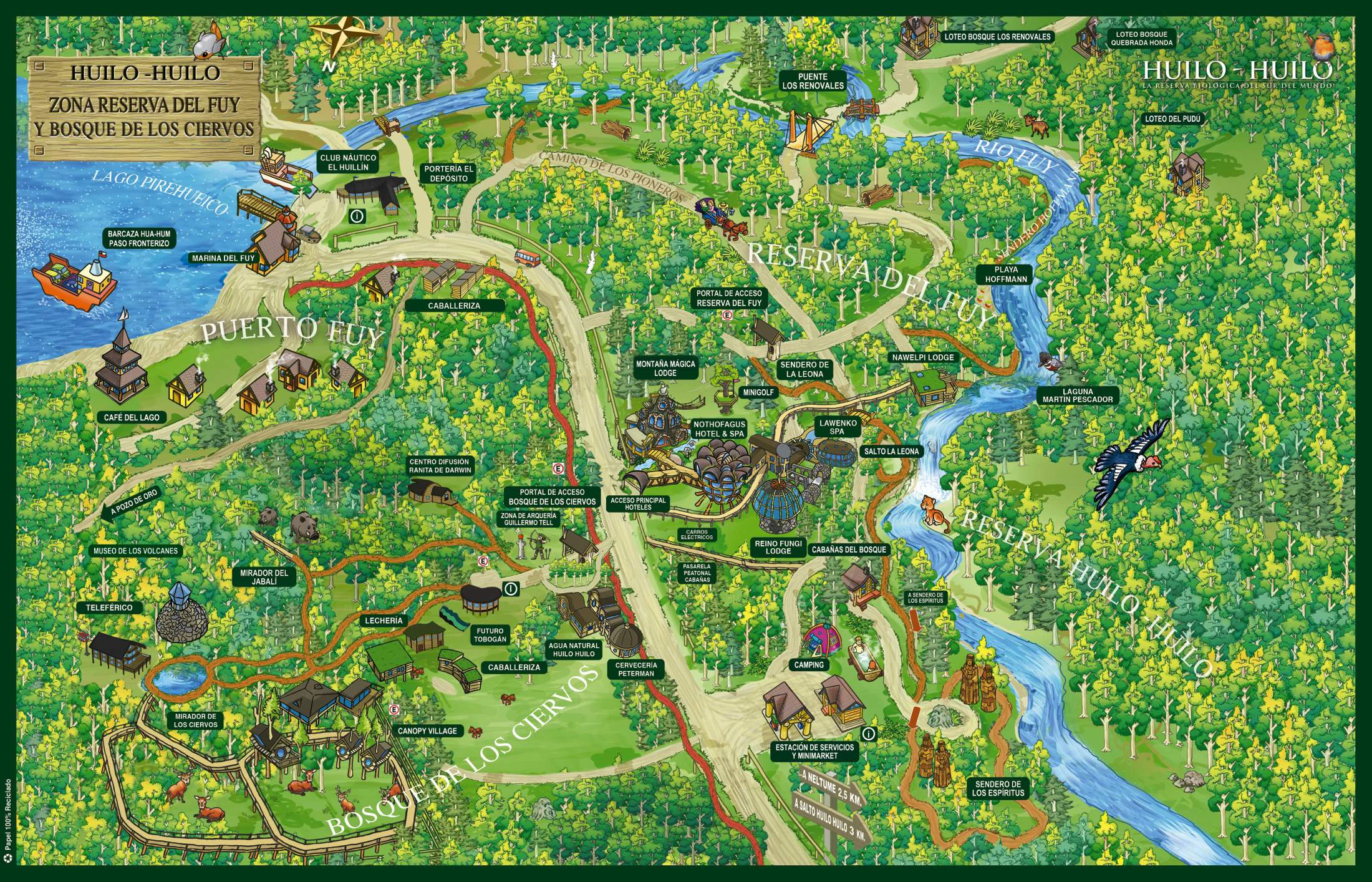 Mapa de reserva biológica huilo huilo