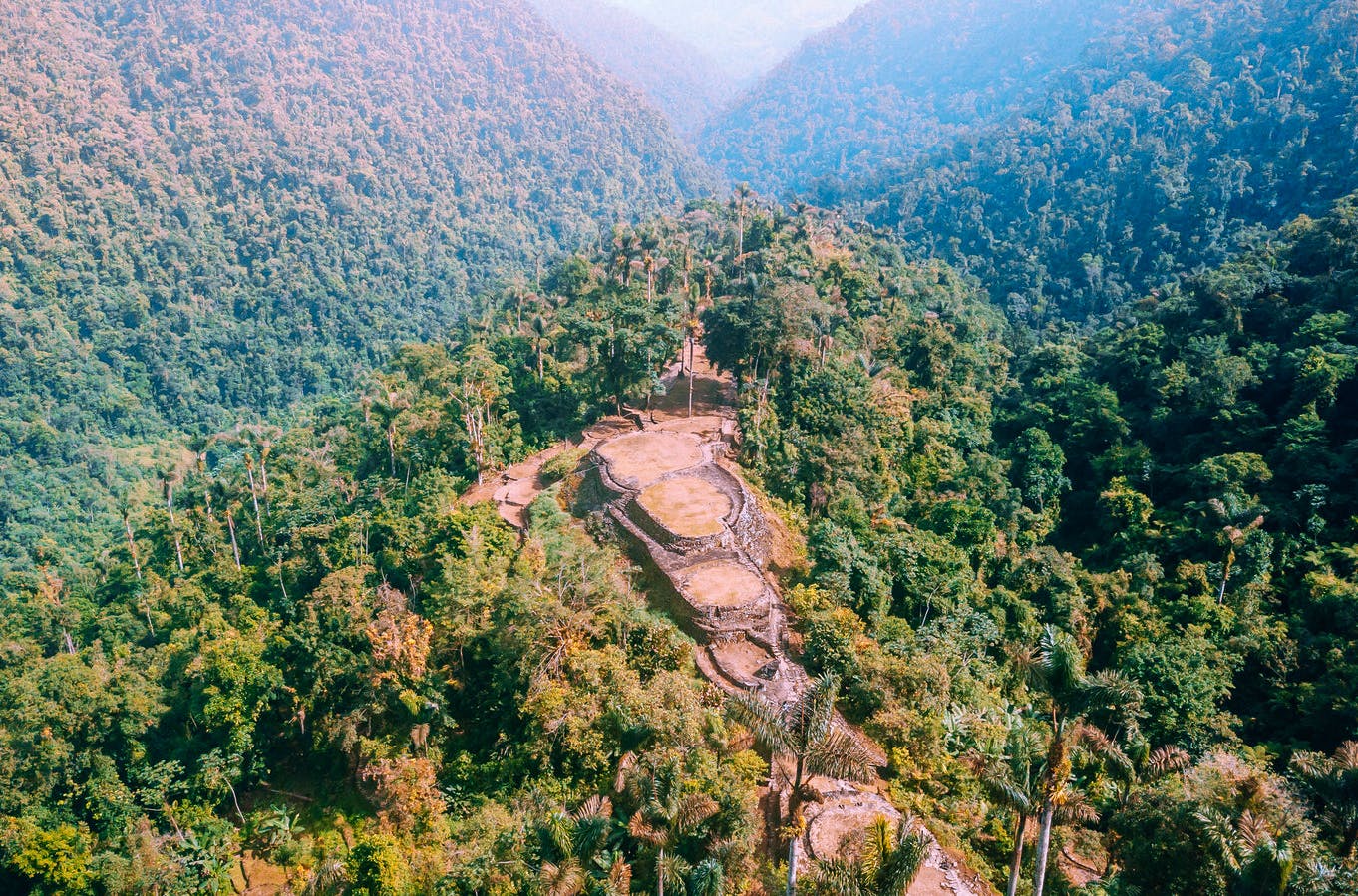 Restos arqueológicos enmedio de la selva tropical