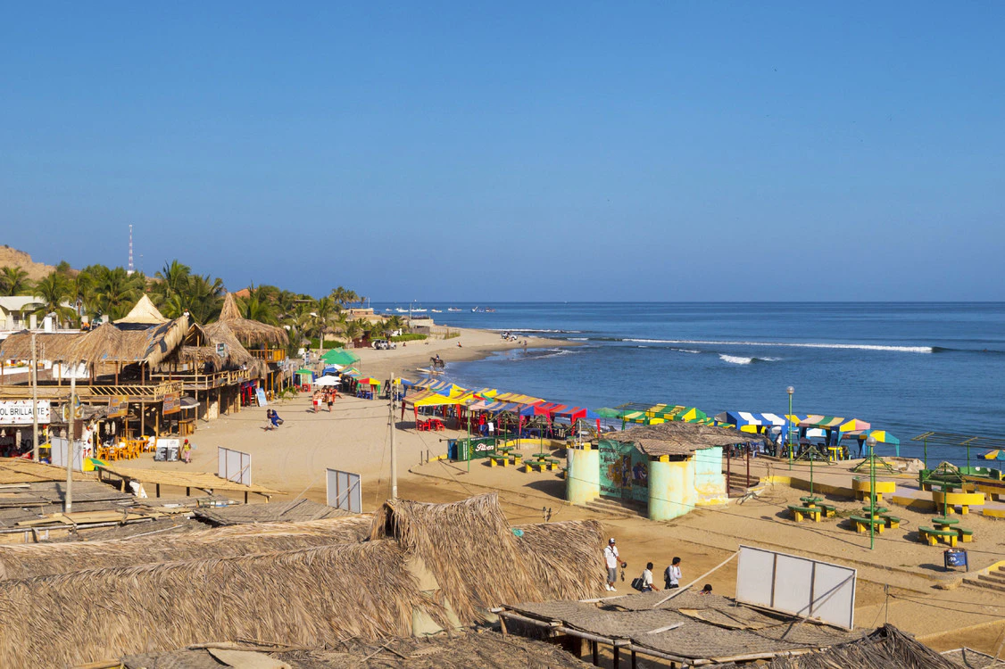 Personas caminando cerca de la playa de mancora