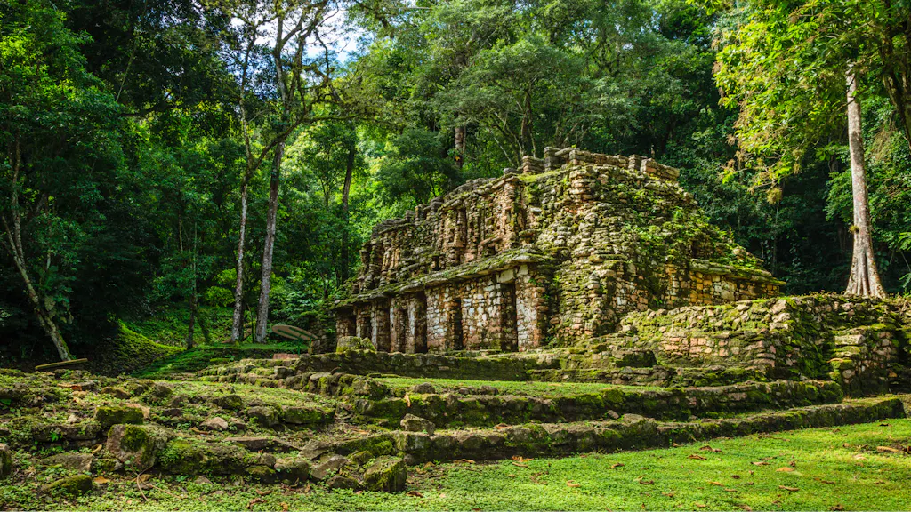 yaxchilan Restos arqueológicos en medio de la selva en méxico