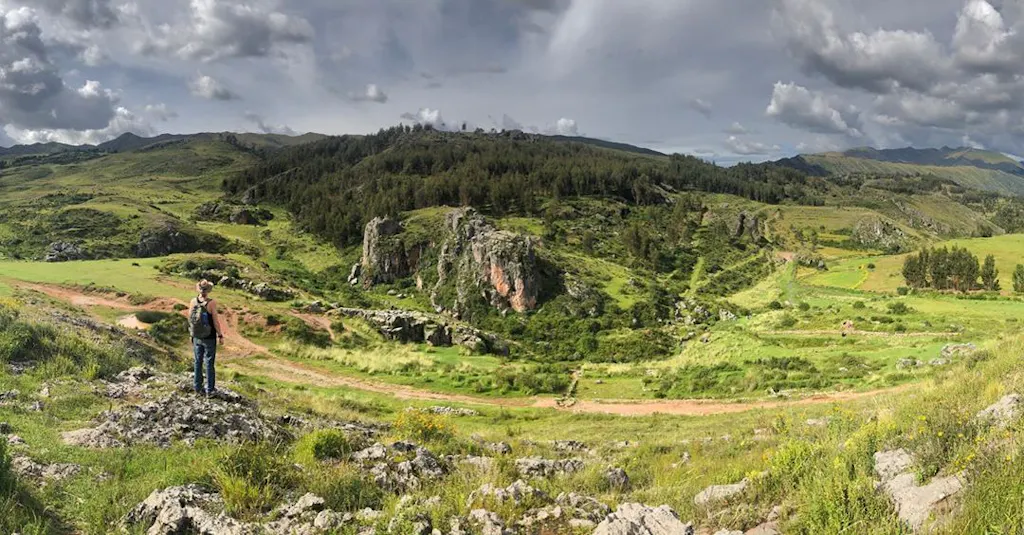 templo-luna Viajero observando paisaje con mucha vegetación y rocas