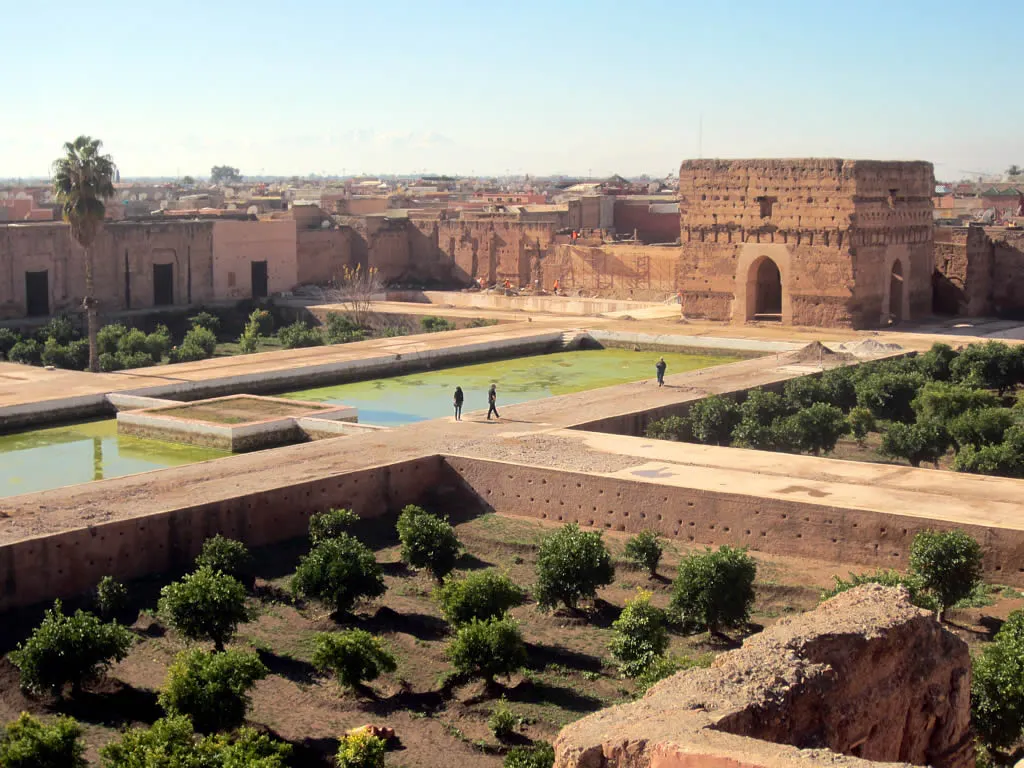 Ruinas de un palacio árabe en Marrakech